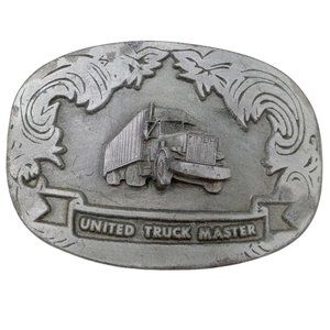 United Truck Master Belt Buckle Trucker Cowboy Vintage Western Rockabilly
